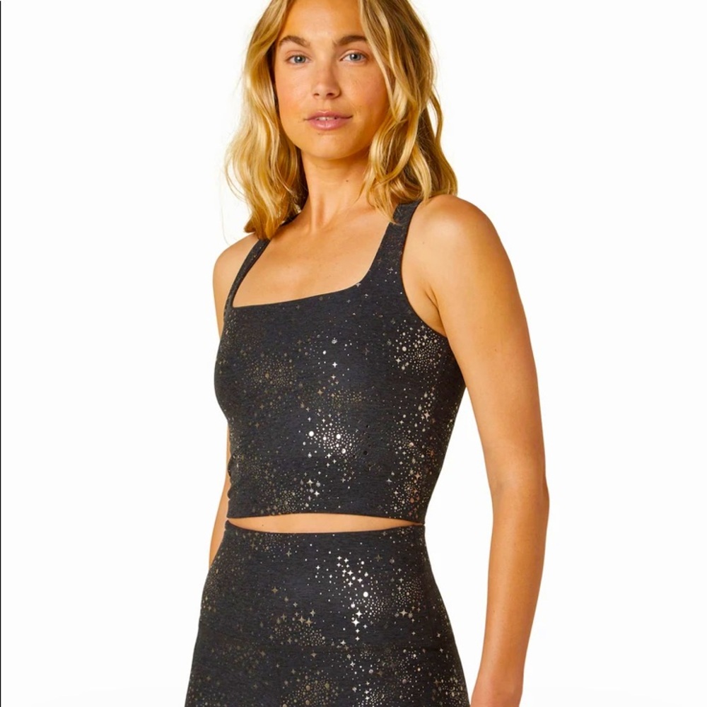 NWT Beyond Yoga Lucky Stars SoftShine Square Neck Cropped Tank Size M